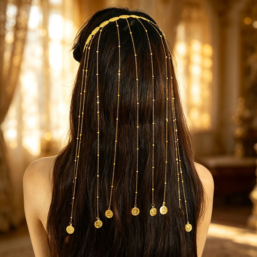 Women Fashion Photoshoot - Cadena para la cabeza con borlas