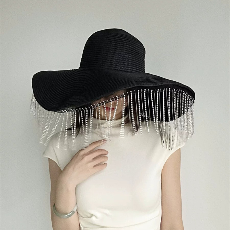 Sombrero de paja de ala ancha  - Women Fashion Photoshoot reseña y precio