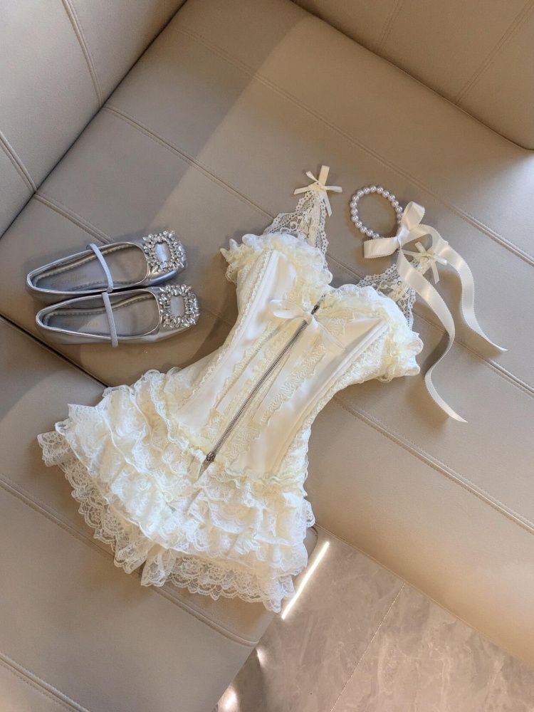 Conjunto de Top Corsé de Encaj - Lace Trim Cami reseña y precio