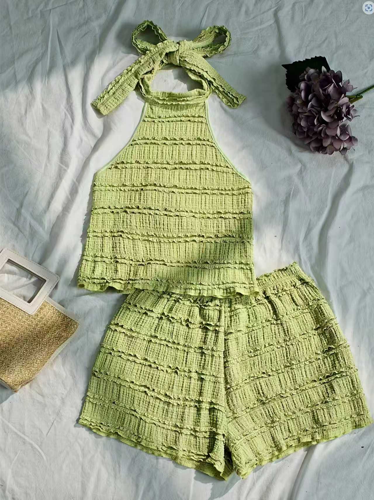 Conjunto de Top Corto y Pantal - Lace Trim Cami reseña y precio